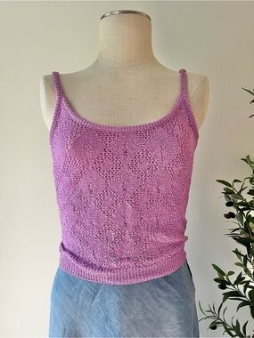 Y2K XOXO Lavender Purple Knit Camisole Tank Top